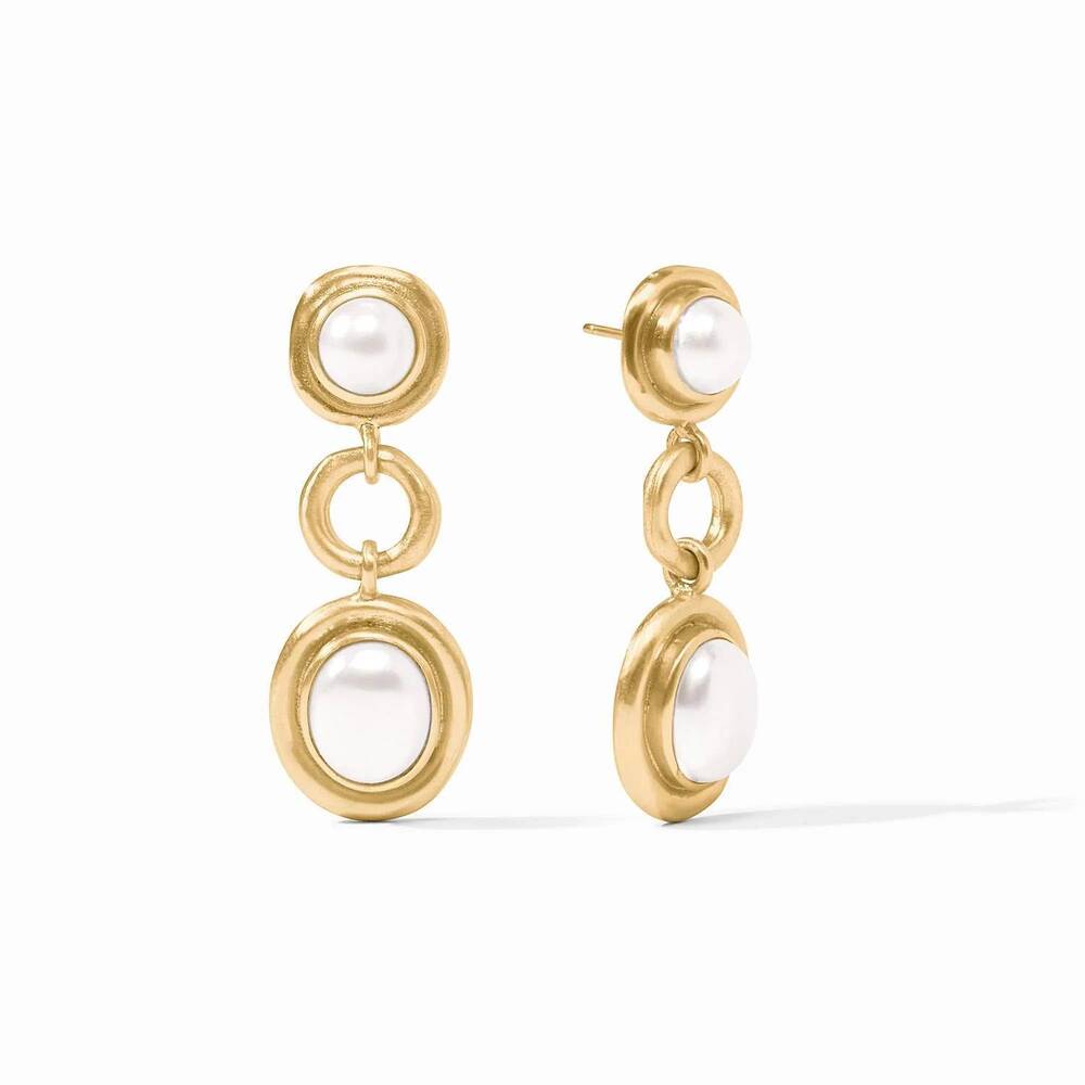 NEW JULIE VOS wave tier pearl earrings in gold